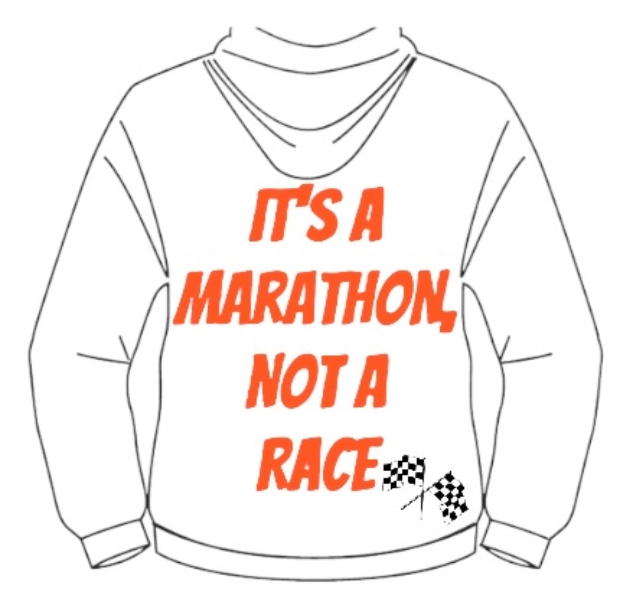 “Marathon Not A Race” Crop Cut Hoodie