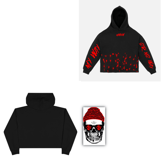 MWNW "Skully" Crop Cut Hoodie